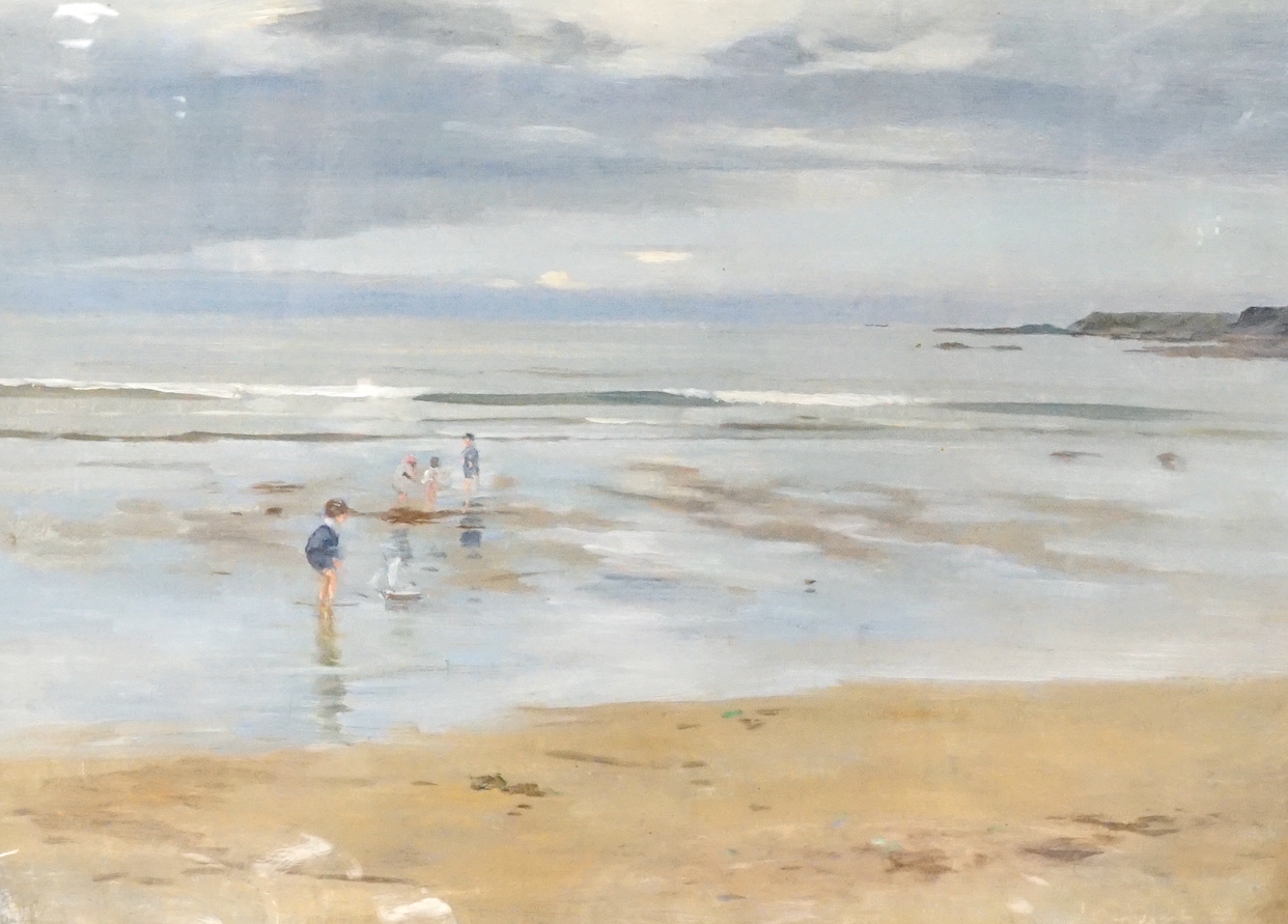 Arthur Henry Jenkins (1871-1940), oil on board, Beach scene, St Andrew's, signed and dated 1912, 34 x 45cm
